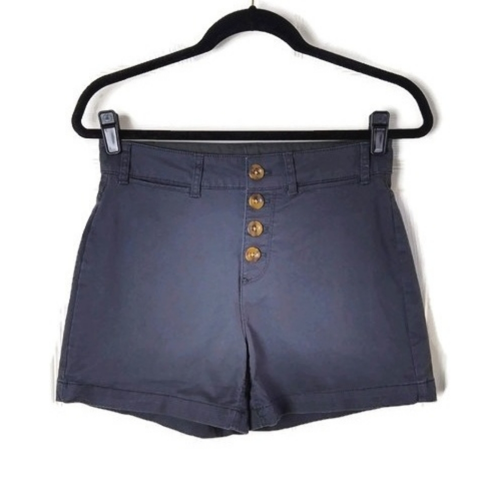 Old Navy Dark Gray Button Front High Rise Shorts Size 2